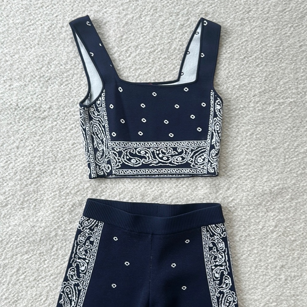 Bandana print knit set by STAUD